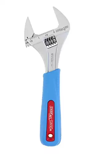 Channellock 8WCB 8-Inch WideAzz Adjustable Wrench | 1.5-Inch Wide Jaw Opening | Precise Jaw Design Grips Tight - Even in Tight Spaces | Measurement Scales Engraved on the Tool for Easy Sizing of Diame...