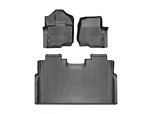 WeatherTech Custom Fit FloorLiner for 2015-2020 Ford F-150 SuperCrew Models-Bucket Seating-1st and 2nd Row-Black