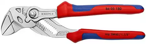 KNIPEX Tools - Pliers Wrench, Chrome, Multi-Component (8605180), 7-1/4 inches