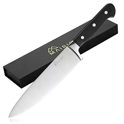 MAIRICO Ultra Sharp Premium 8-inch Stainless Steel Chef Knife - All-purpose Kitchen Knife for Slicing, Cutting, Mincing, Chopping Vegetables, Meat, Chicken, Turkey, BBQ, Brisket, Sashimi