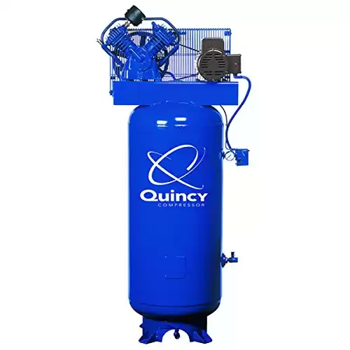 Quincy QT-54 Splash Lubricated Reciprocating Air Compressor - 5 HP, 230 Volt, 1 Phase, 60-Gallon Vertical, Model Number 2V41C60VC