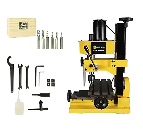 Erie Tools Variable Speed Mini Metal Mill Drilling Machine Press Bench Top 3/8 Drill Capacity with Cutters
