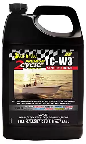 STAR BRITE Premium 2-Cycle Engine Oil TC-W3 - Synthetic Blend - For All Makes & Models Of Outboard Engines & Personal Watercraft