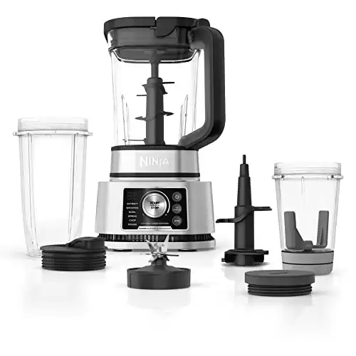 Ninja SS351 Foodi Power Blender & Processor System 1400 WP Smoothie Bowl Maker & Nutrient Extractor* 6 Functions for Bowls, Spreads, Dough & More, smartTORQUE, 72-oz.** Pitcher & To-Go...