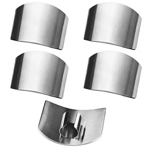Set of 5, Stainless Steel Finger Guard, SourceTon Finger Guards for Cutting, Finger Guards for Cutting Vegetables, Stainless Steel Finger Guards for Cutting, Cutting Avoid Hurting