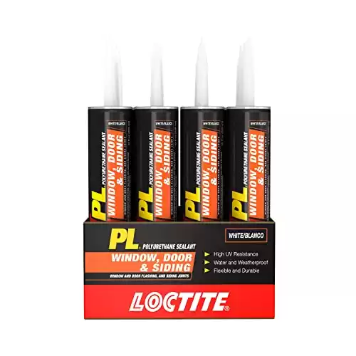 Loctite PL Window, Door & Siding White Polyurethane Sealant, 10 fl oz, 12, Cartridge