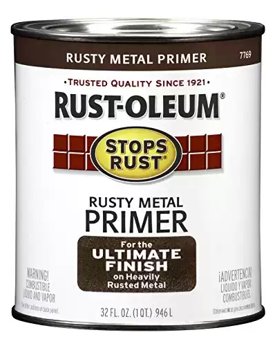 Rust-Oleum 7769502 Protective Enamel Paint Stops Rust, 32-Ounce, Flat Rusty Metal Primer